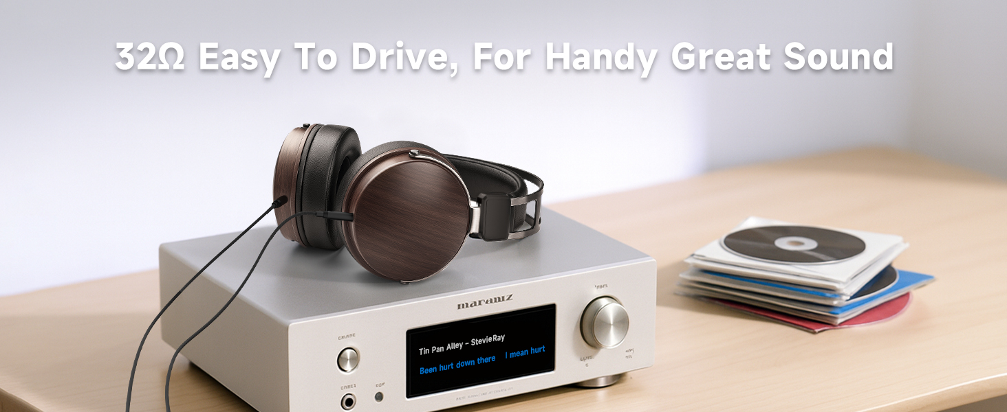 32 ohm easy-to-drive headphones, compatible with PC, amplifier, guitar amp, and piano keyboard