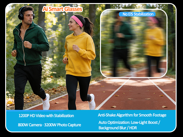 camera glasses with audio and video recording