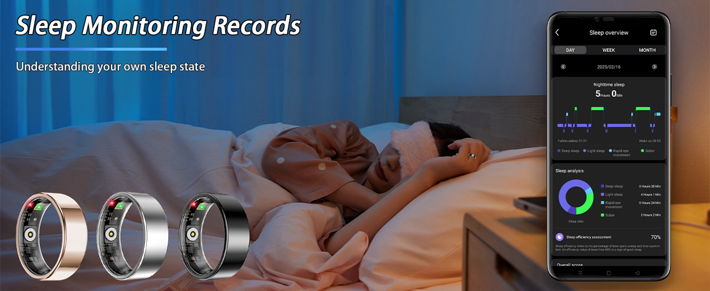 smart ring for women men, sleep tracker ring, fitness tracker, health ring, fitness rings for women