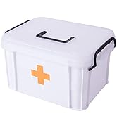 Basicwise QI003347 First Aid Medical Kit Empty Container, Large, White