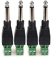 NANYI 1/4" Plugs for Speaker Cables, Patch Cables, Snakes - TS Male Mono 1/4 Inch Phono 6.3mm Pho...