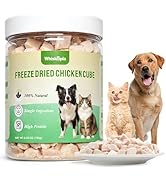 Whiskopia 3.53 oz Freeze Dried Chicken Cubes for Dogs and Cats Single Ingredient Raw Chicken Brea...