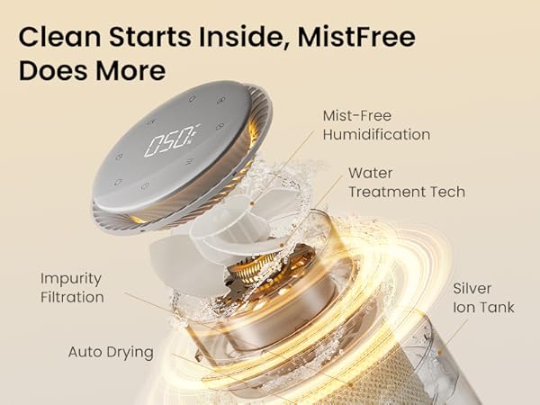 evaporative humidifier baby nursery cool mist small bedroom office desk dorm room easy clean home