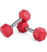 Portzon 8 Colors Options Compatible with Set of 2 Rubber Dumbbell Weight, Anti-Slip, Anti-roll, H...