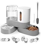Automatic Gravity Cat Dog Feeder and Water Dispenser with 304 Stainless Steel Bowls 2 in 1 360 De...