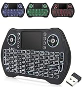 EASYTONE Backlit Mini Wireless Keyboard with Touchpad Mouse Combo Remote Control with Rechargeabl...