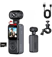 Fenpos Body Camera, Pocket POV Camcorder, Pocket Camera,Video &amp; Audio vlogging Cam, with 270° Rot...