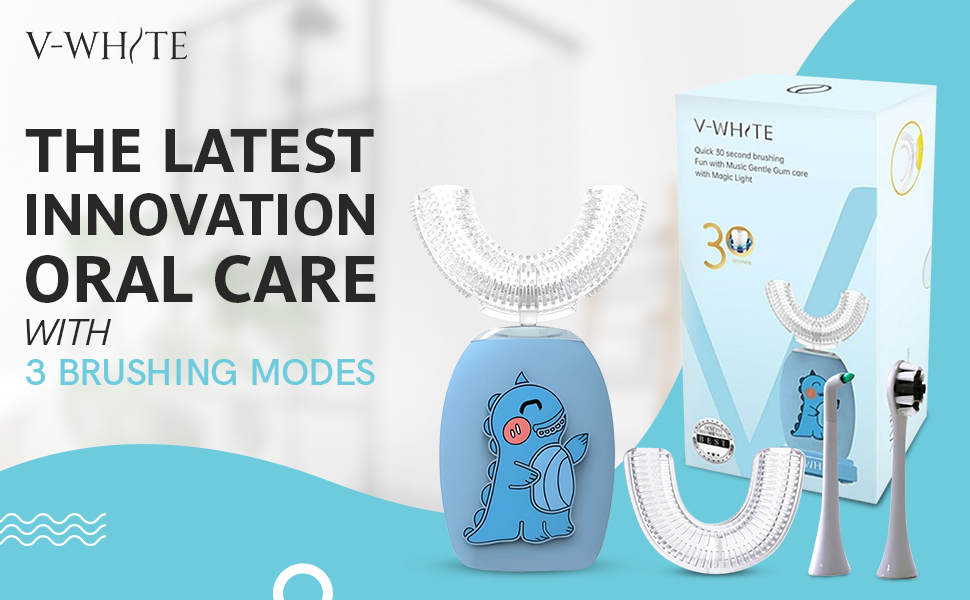Electric Toothbrush Kids- Ultrasonic U-Shaped Toothbrushes for Teeth Whitening 360° Mouth Cleansing