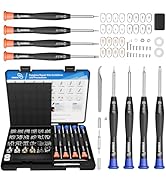 STREBITO Glasses Repair Kit, All-in-One Eyeglass Repair Kit with 16 Sizes of Screws, 12 Pairs of ...