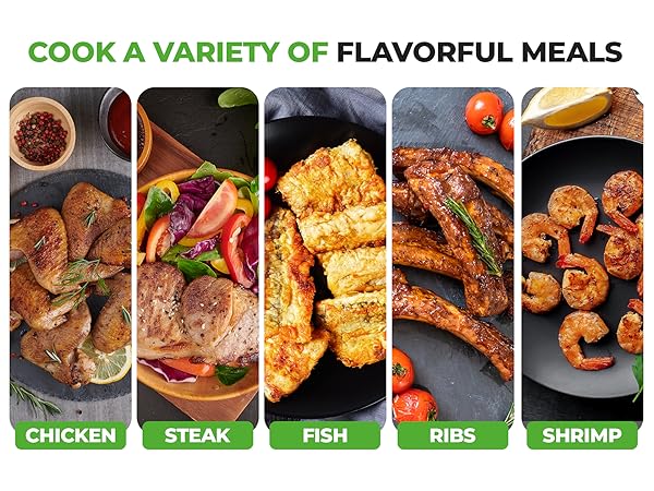 hassle-free cooking method. Simply place the food inside the hot air fryer, set the temperature