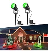 LOHAS Landscape Green Christmas Spot Lights Outdoor, 10W Dusk to Dawn Sensor LED Spotlights for Y...
