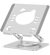 Aoviho Tablet Stand 360° Rotating Aluminum Holder, Adjustable, Portable and Foldable Monitors Sta...
