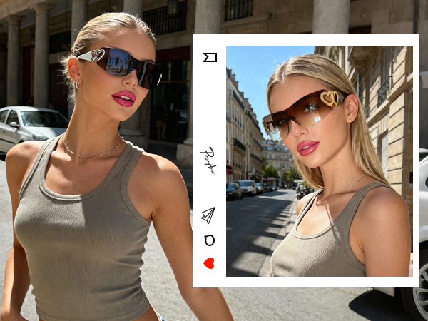 Pro Acme Wrap Around Rimless Sunglasses Women Men