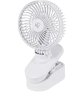 IRIS USA WOOZOO 5" Battery Operated Clip On Fan, 2 Speeds, D-Battery Powered, Personal Fan, Porta...
