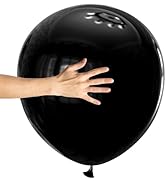 KAWKALSH Black Big Balloons 32pcs, 18 Inch Large Latex Giant Heavy Duty Balloons for Birthday Wed...