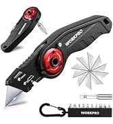 WORKPRO Folding Utility Knife, 2-in-1 Multitool Knife with Ratcheting Screwdriver, Box Cutter Qui...