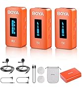 BOYA Wireless Lavalier Microphone BY-XM6-K2 Noise Cancelling Lapel Microphones for DSLR Cameras,3...