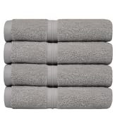 Silver gray grey stone 4-piece washcloth set, Turkish cotton face cloths, soft absorbent
