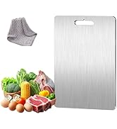 304 Stainless Steel Cutting Board,thick 0.06"Double-Sided Cutting Board with 1 Rag,Cutting Boards...