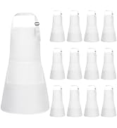 XLSXEXCL 12 Pack Kids Aprons Bulk, Adjustable Kids Chef Apron with 2 Pockets, Art Paint Aprons fo...