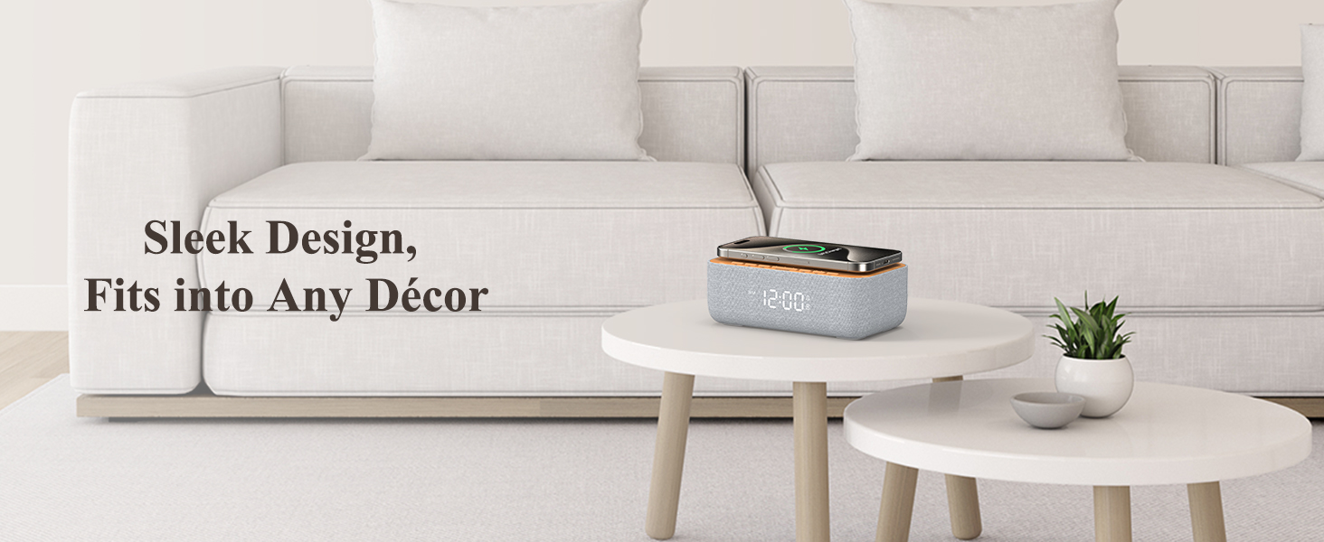 Wireless Charging Alarm Clock Sound Machine