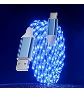 LED USB C Cable Starry Light USB A to Type C Fast Charging Cable Lighted USB C Charger Cord Compa...