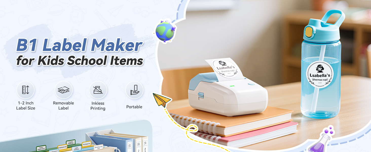 B 1 Label Maker for School Kid Items