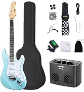 AODSK Electric Guitar with Amp Beginner Kit 39 Inch Solid Body Full Size,All Accessories,Digital ...