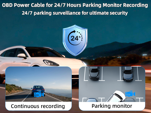 OBD2 to USB C Power Cable for Dash Cam, Plug and Play Dashcam Hardwire Kit with LED Voltmeter