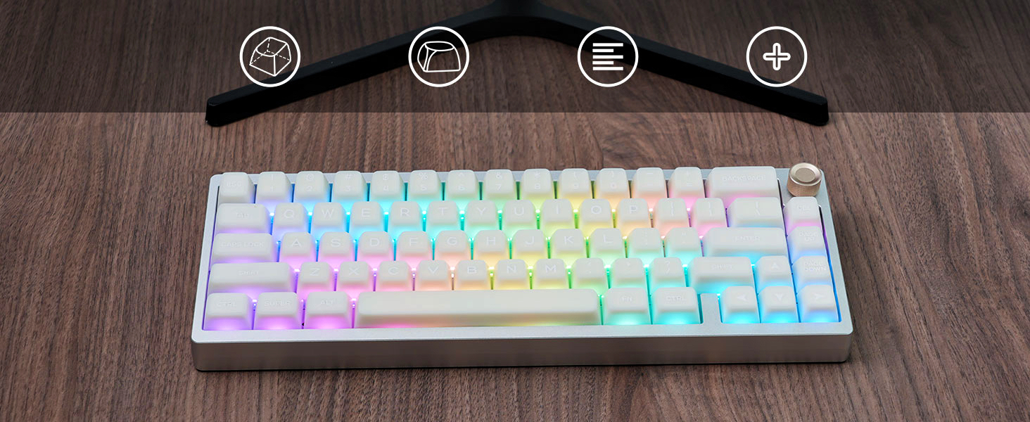 womier white jade key caps,Transparent key caps 60 75 percent