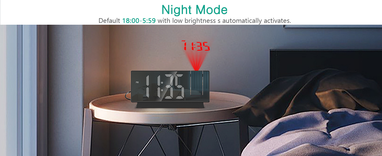 Projection Alarm Clock, Digital Clock