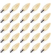 25 Pack Warm White Dimmable E17 LED Bulbs for Christmas Lights - Shatterproof, 2 Diode Commercial...