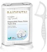 BAIDENTAL Dental Floss Dispenser with 100 Count Mint Flavored, Floss Picks Dual Line Design ,Oral...