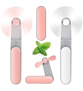 Aeergured 2 Pack Handheld Mini Fan, Portable Personal, 5500 RPM USB Rechargeable Battery Operated...