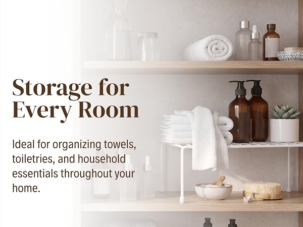 Sturdy Metal Shelf Risers - Double Your Counter Space 