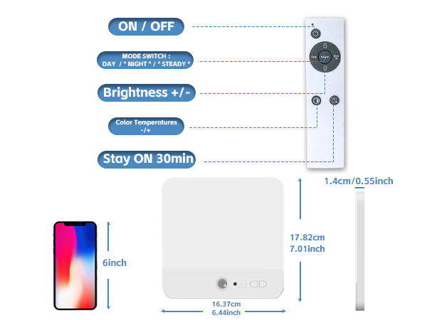 Rechargeable Wireless Shower Light with Remote