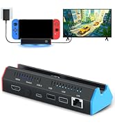 iPLYGAM Switch1 TV Dock with 1000Mbps Ethernet LAN Port/4K HDMI Port, Portable Switch Docking Sta...