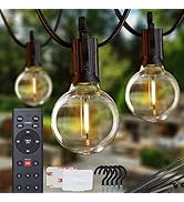 Outdoor String Lights with Remote - 58 Ft Globe Patio Lights with Clips Hooks, 4 Lighting Modes, ...