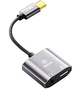 biaze USB-C to 3.5?mm Headphone & Charger Adapter – 60?W PD Fast Charging, Hi-Res DAC, Call-Ready...