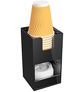 Rulyyo Coffee Condiment and Cup Organizer - 2-Tier Upright Cup and Lid Holder with Straw Organize...