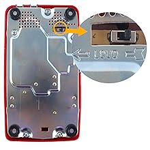 Red Retro desk phone push button ringing volume