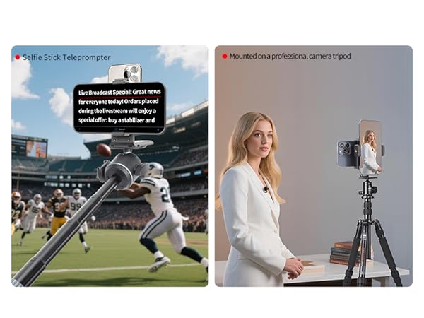 Mounted on camera selfie stick tripod