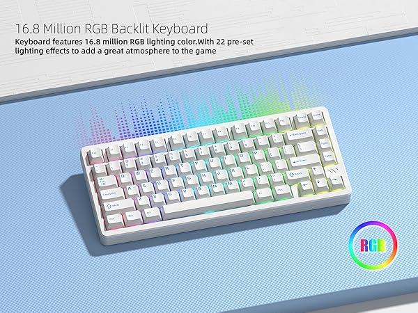 Keyboard 75%, Wireless Custom Mechanical Keyboard Rapid Trigger Hall Effect Magnetic Switch