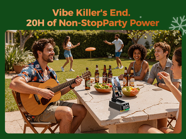 20Hours Playtime bluetooth speaker with phone stand