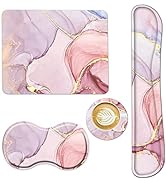 AIMSA Keyboard Wrist Rest Support + Mouse Pad + Mouse Wrist Rest + Coaster, Ergonomic Memory Foam...