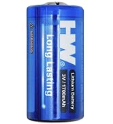 HW CR123A 3V Lithium Battery, [6-Pack] 1700mAh High Capacity 123 Batteries, 3 Volt CR17345 for Fi...