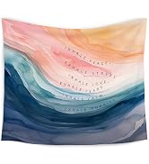 WARDOS Mental Health Tapestry, Inhale Exhale Mental Health Tapestry Wall Hanging, Abstract Waterc...