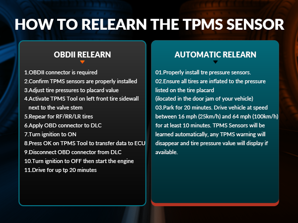 HOW TO RELEARN THE TPMS SENSOR