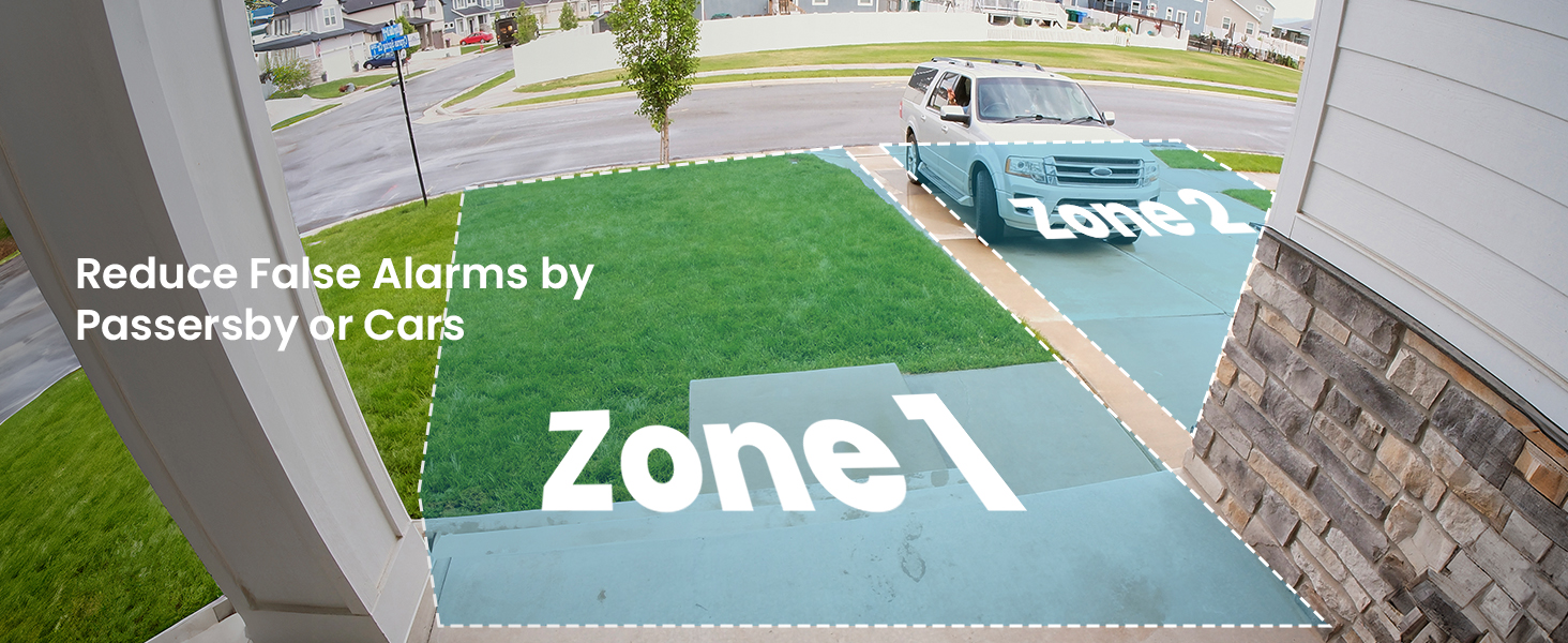 Reduce false alarms by passersby and cars