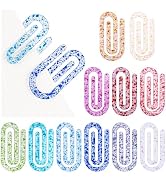 KINCHYGO, 11 Pack Jumbo Acrylic Paper Clips Glitter Paperclip Gift for Office